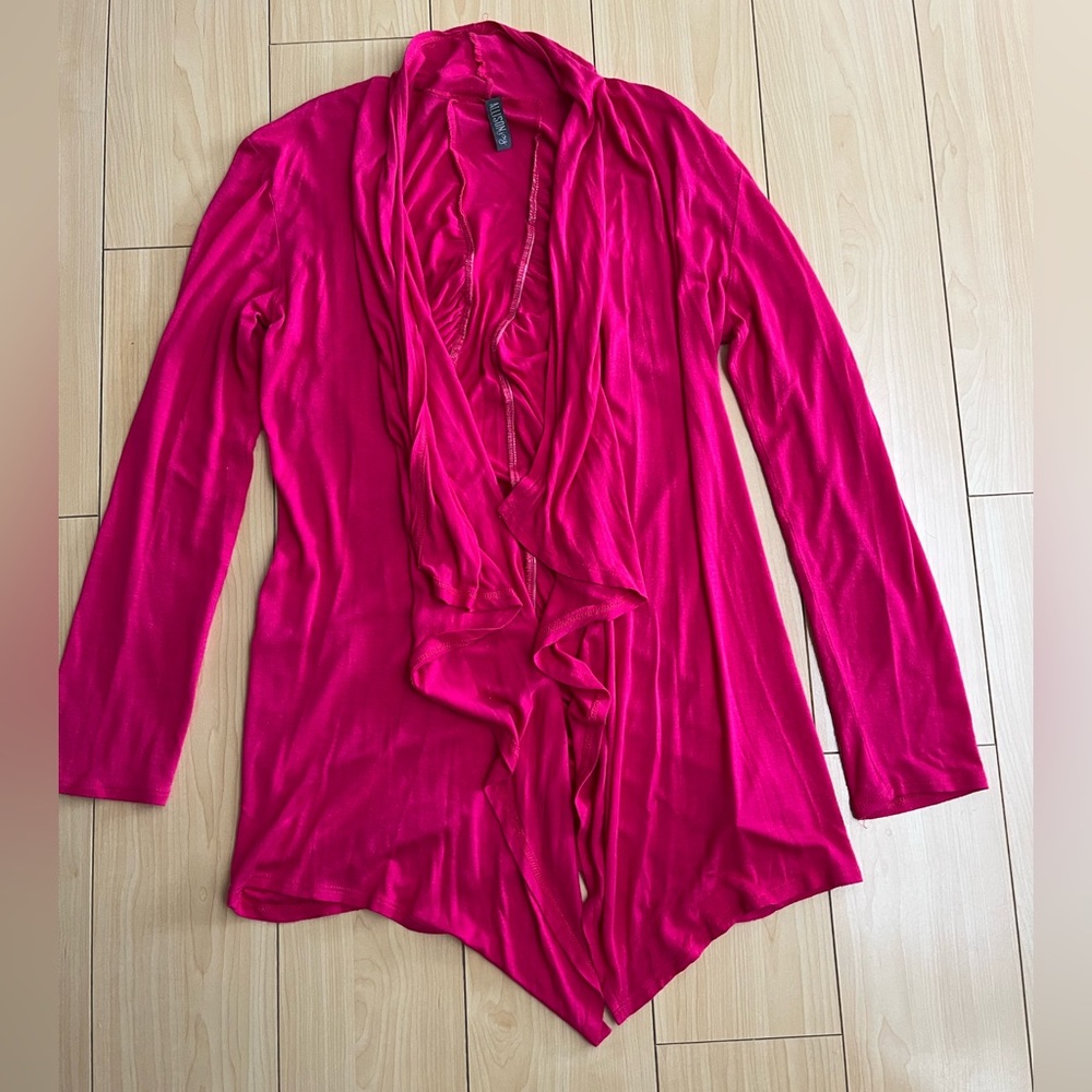 Allison Joy Women’s Flowy Cardigan Pink Size Medium Thin Lightweight
